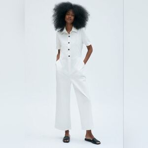 KOTN Short-sleeved cotton jumpsuit with elastic waist